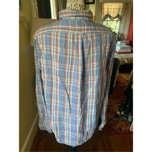 Polo Ralph Lauren RL Untucked Fit Classic Shirt Blue Plaid Button Down - Picture 2 of 7